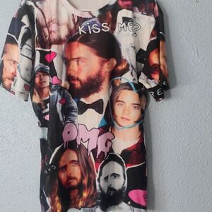 Trendy‎ Jared Leto 30 Seconds To Mars Actor AOP Double Sided Shirt XXL